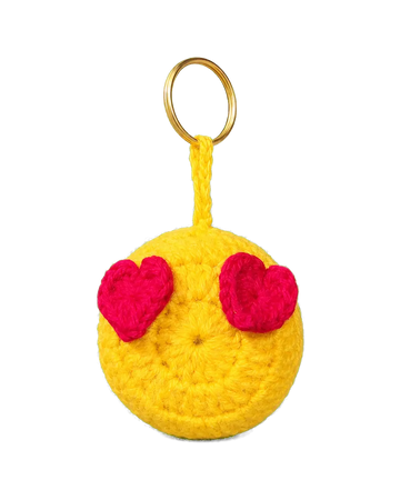Heart-Eyes Emoji Keychain