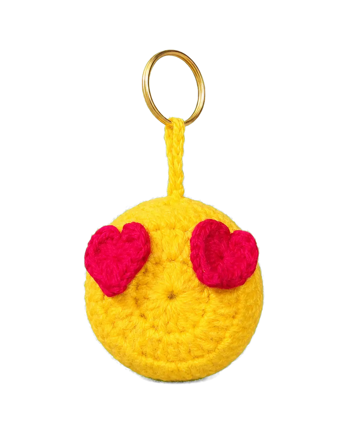 Heart-Eyes Emoji Keychain
