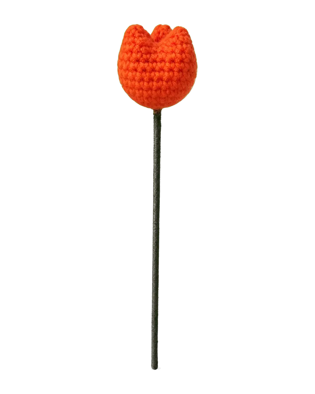 Orange Crochet Tulip Stem