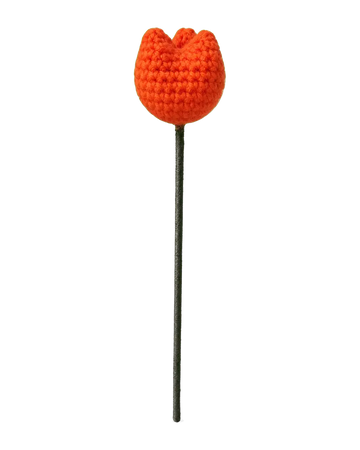 Orange Crochet Tulip Stem