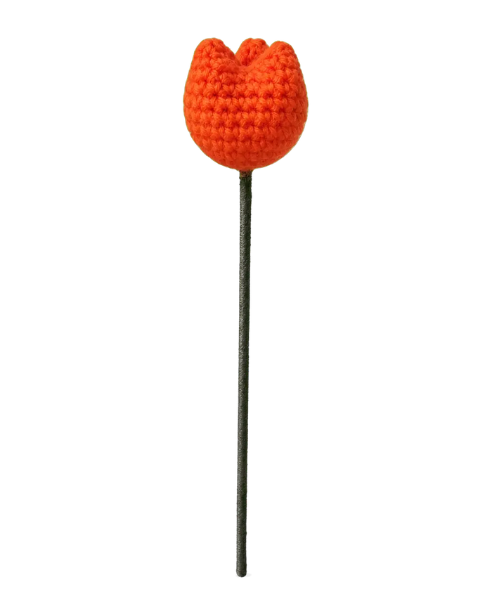 Orange Crochet Tulip Stem