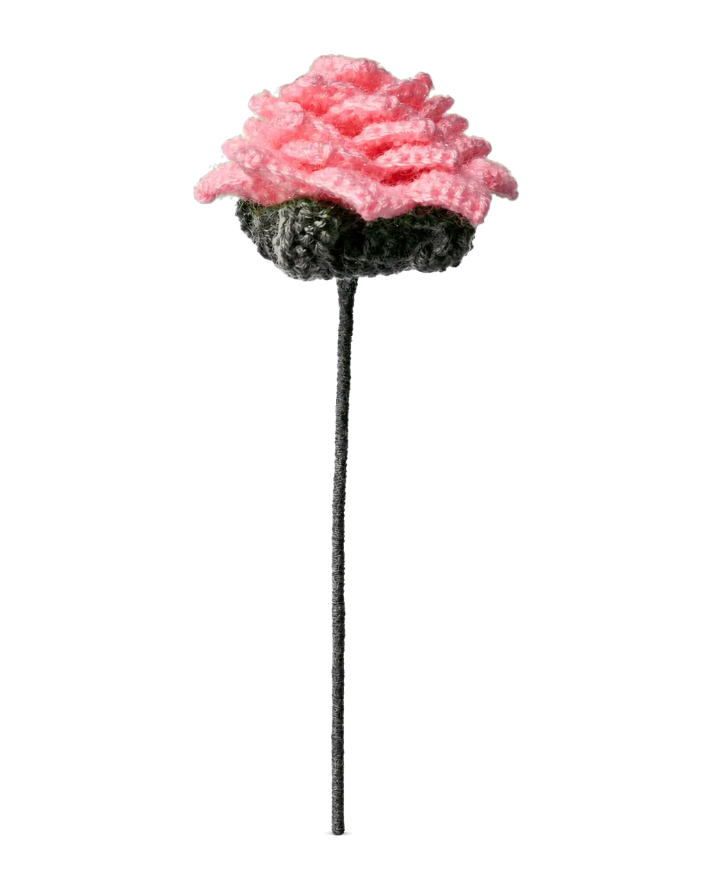 Pink Crochet Rose Stem