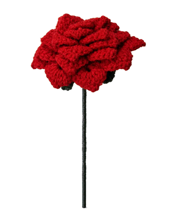 Red Crochet Rose Stem