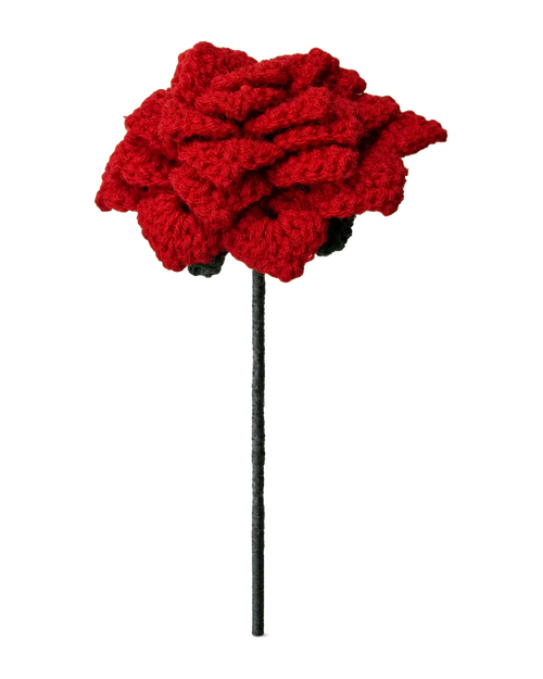 Red Crochet Rose Stem