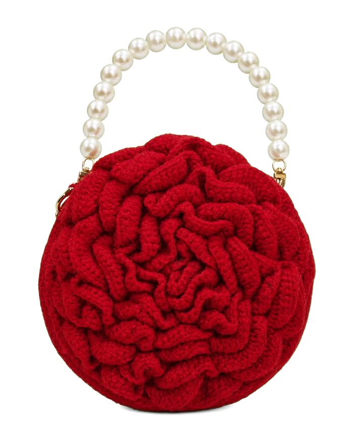 Rose Handbag with Pearl Handle
