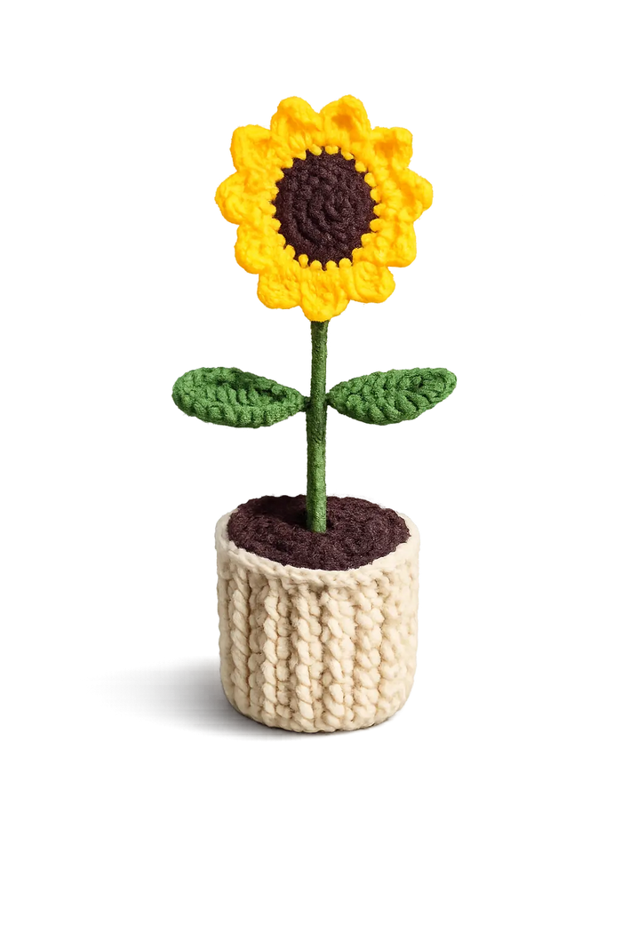 Sunflower Crochet Pot