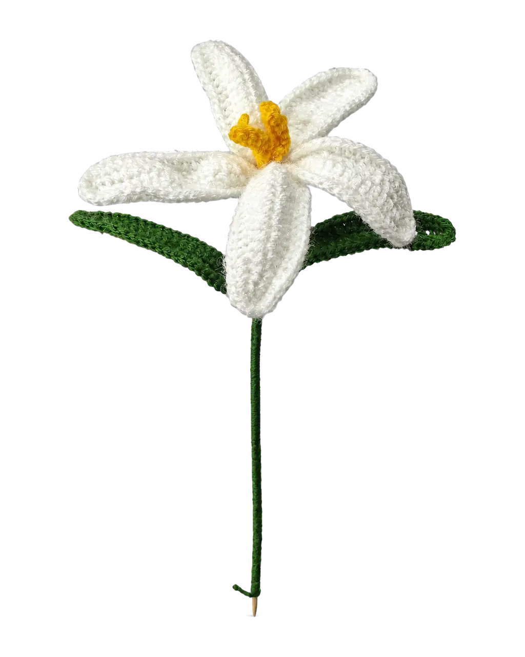 White Crochet Lily Stem