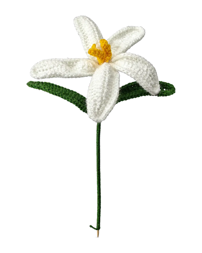 White Crochet Lily Stem