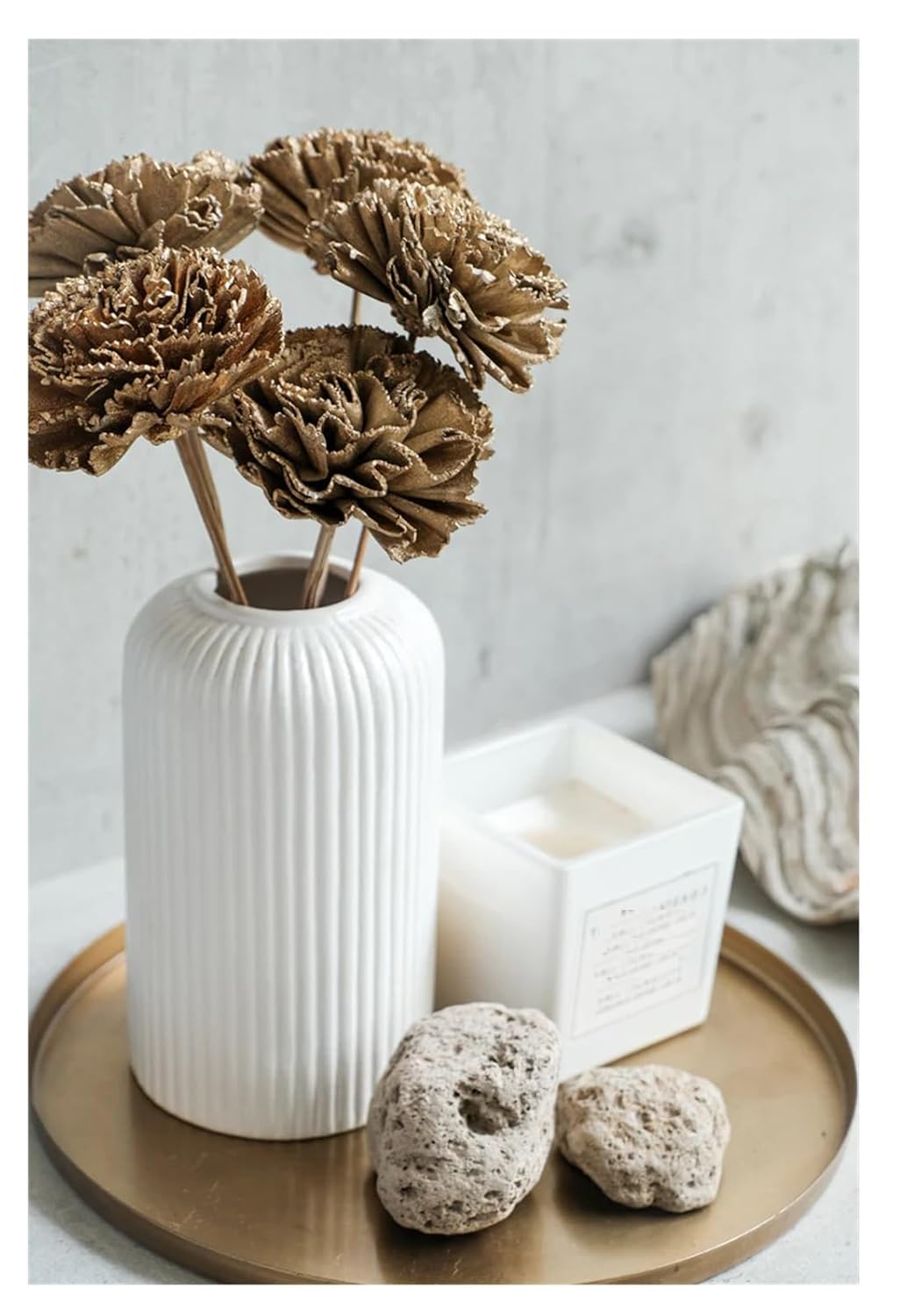 White ceramic flower vase