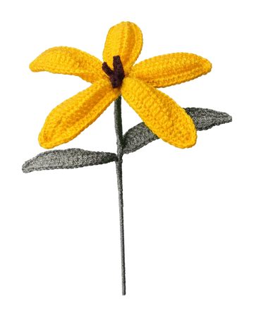 Yellow Crochet Lily Stem