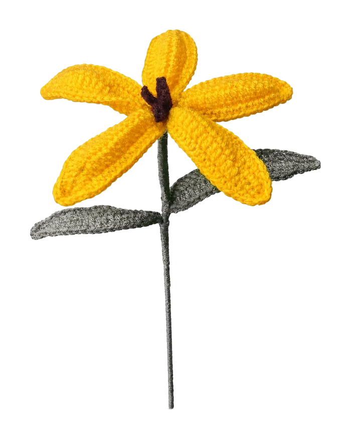 Yellow Crochet Lily Stem