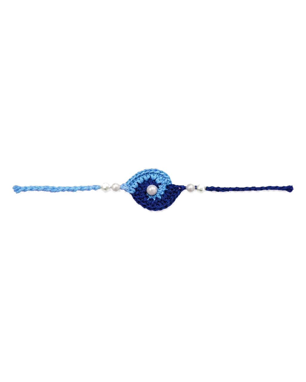 Blue Two Tone Swirl Crochet Rakhi