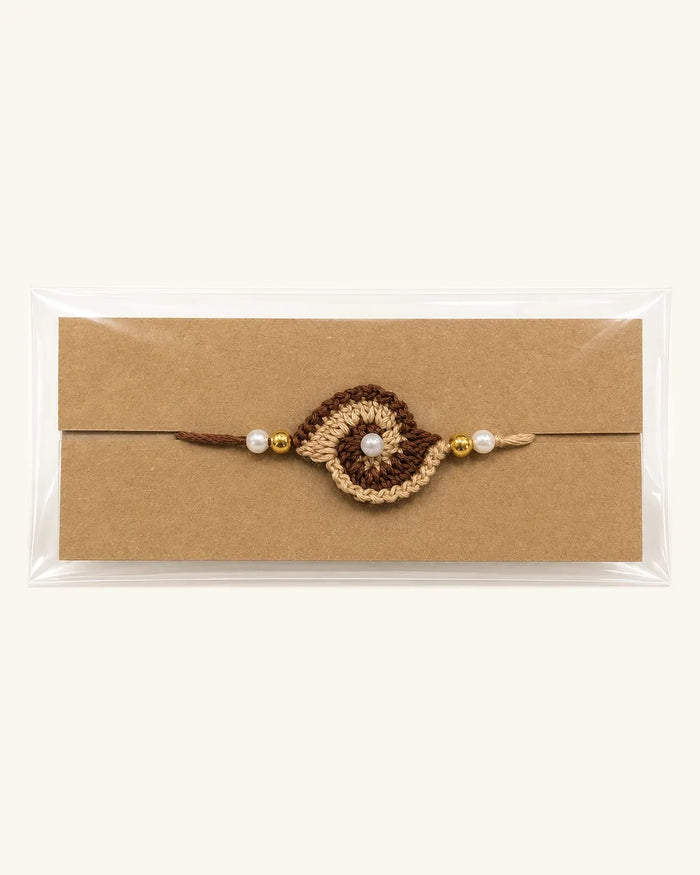 Brown Swirl Crochet Rakhi