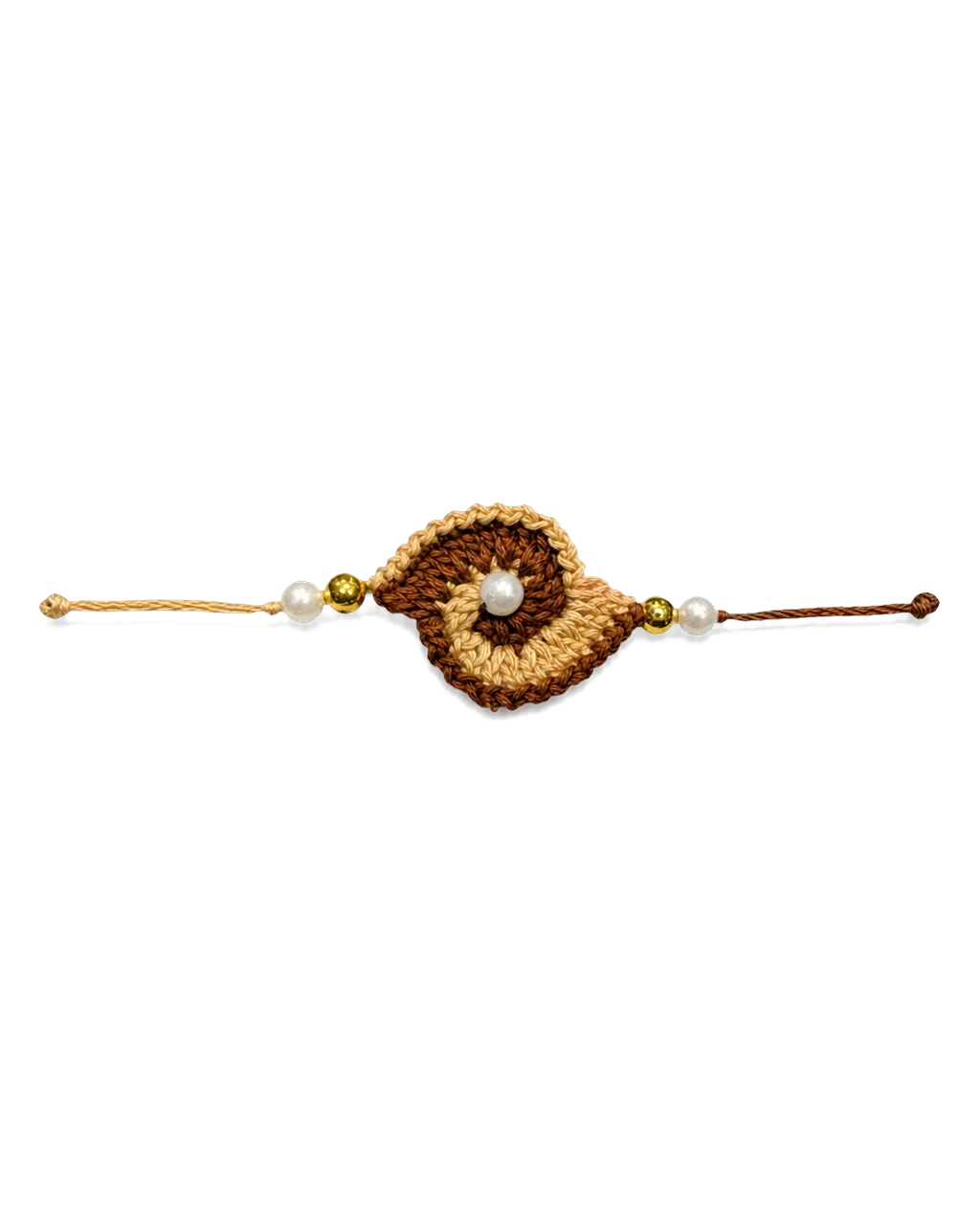 Brown Swirl Crochet Rakhi