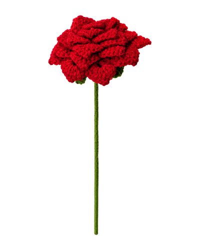 Crochet Rose Stem in Bright Red