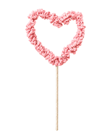 Crochet Heart Bouquet Stem (Pink)