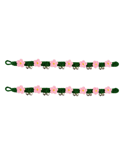 Daisy Crochet Payal in Baby Pink
