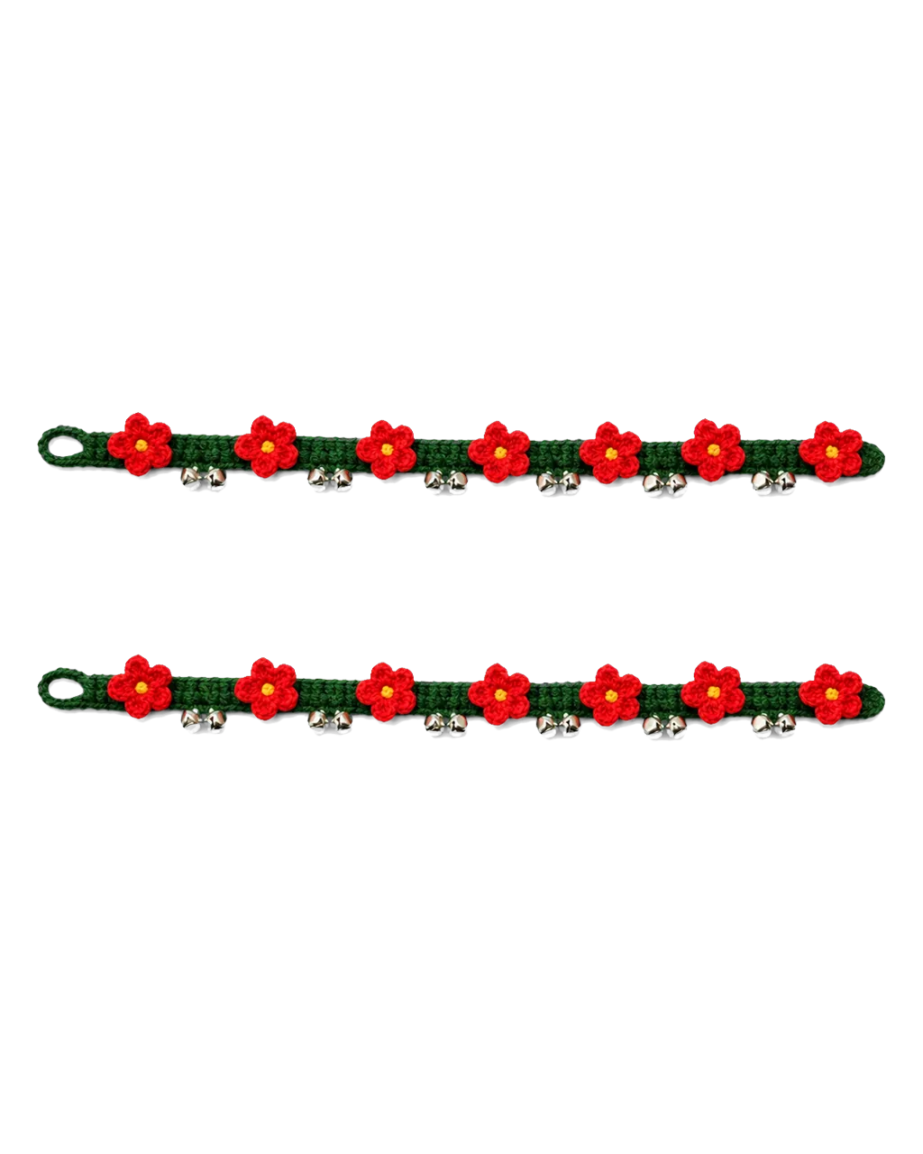 Daisy Crochet Payal in Bright Red