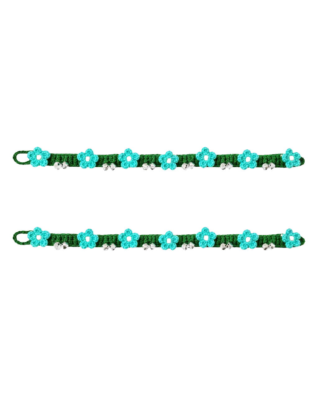Daisy Crochet Payal in Turquoise