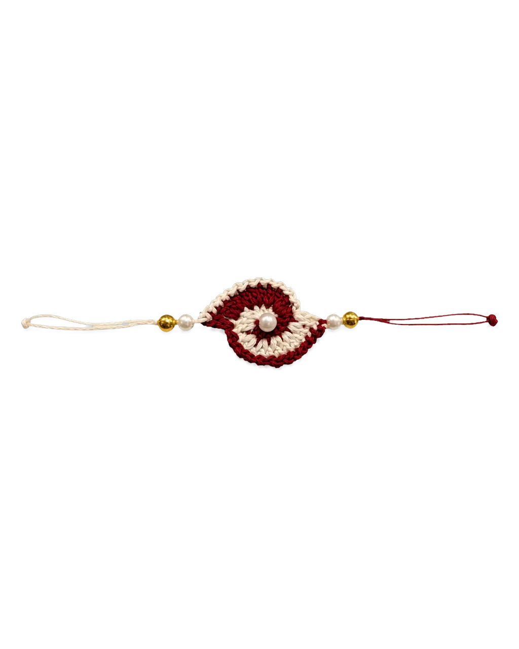 Dark Red Swirl Crochet Rakhi