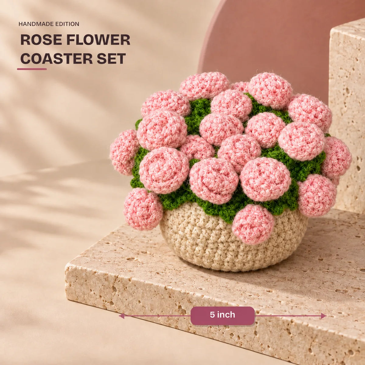 Rose Coaster Set, 5 inch, from the Pehli Diwali Hamper