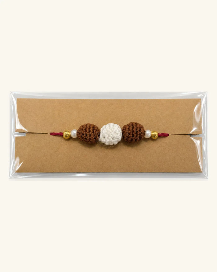 Double Rudraksh Crochet Rakhi