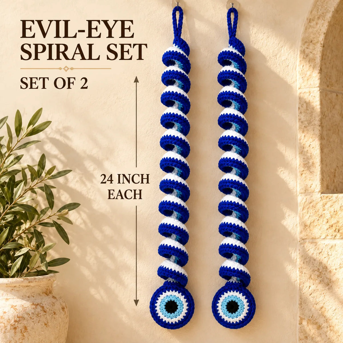 Evil Eye Spiral Hanging set of 2, 24 inch each, from the Sabki Diwali Hamper