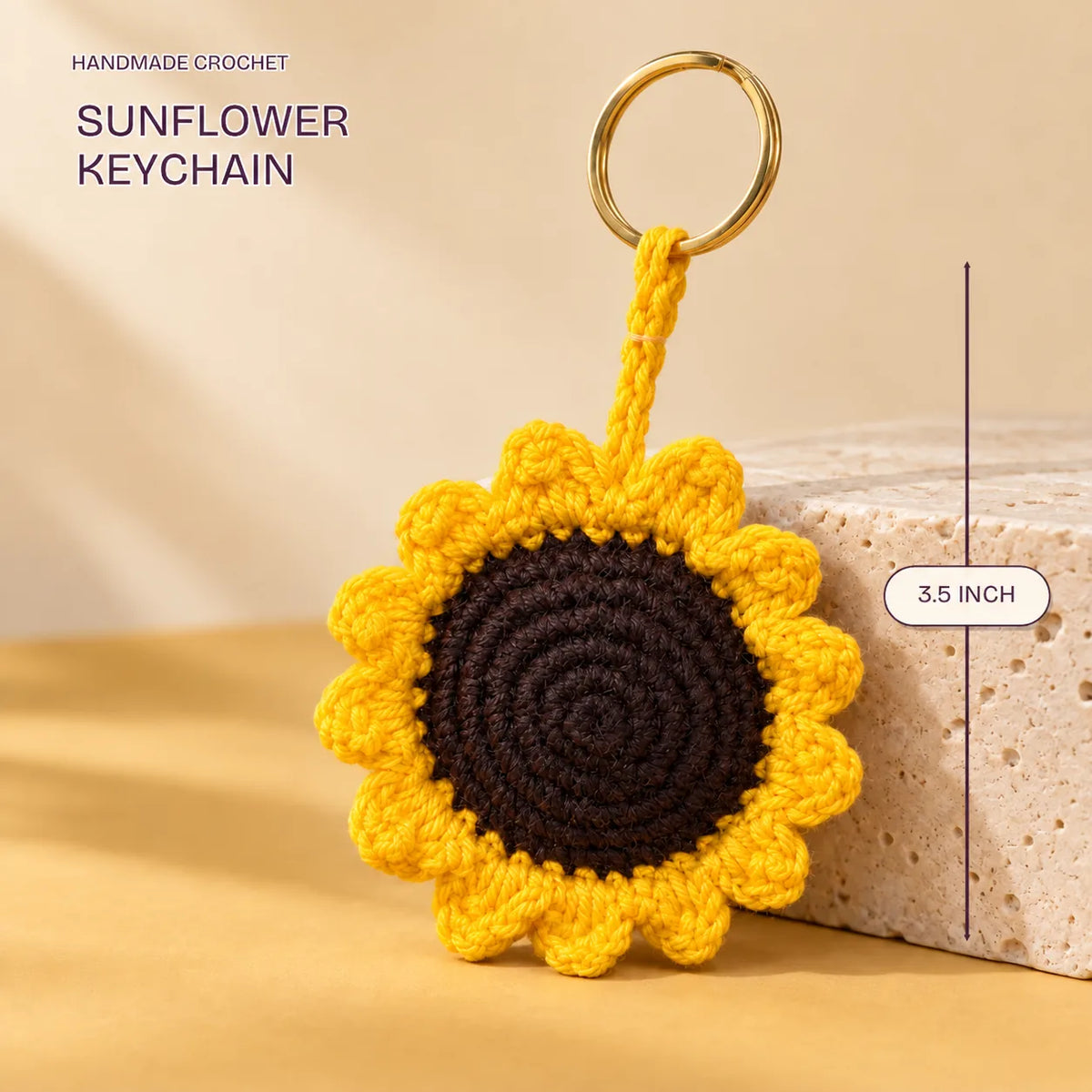 Sunflower Keychain, 3.5 inch, from the Sabki Diwali Hamper