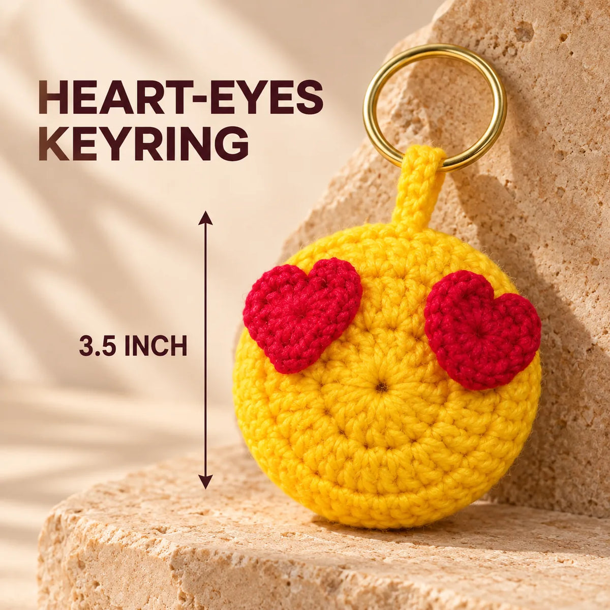 Heart-Eyes Emoji Keychain, 3.5 inch, from the Sabki Diwali Hamper