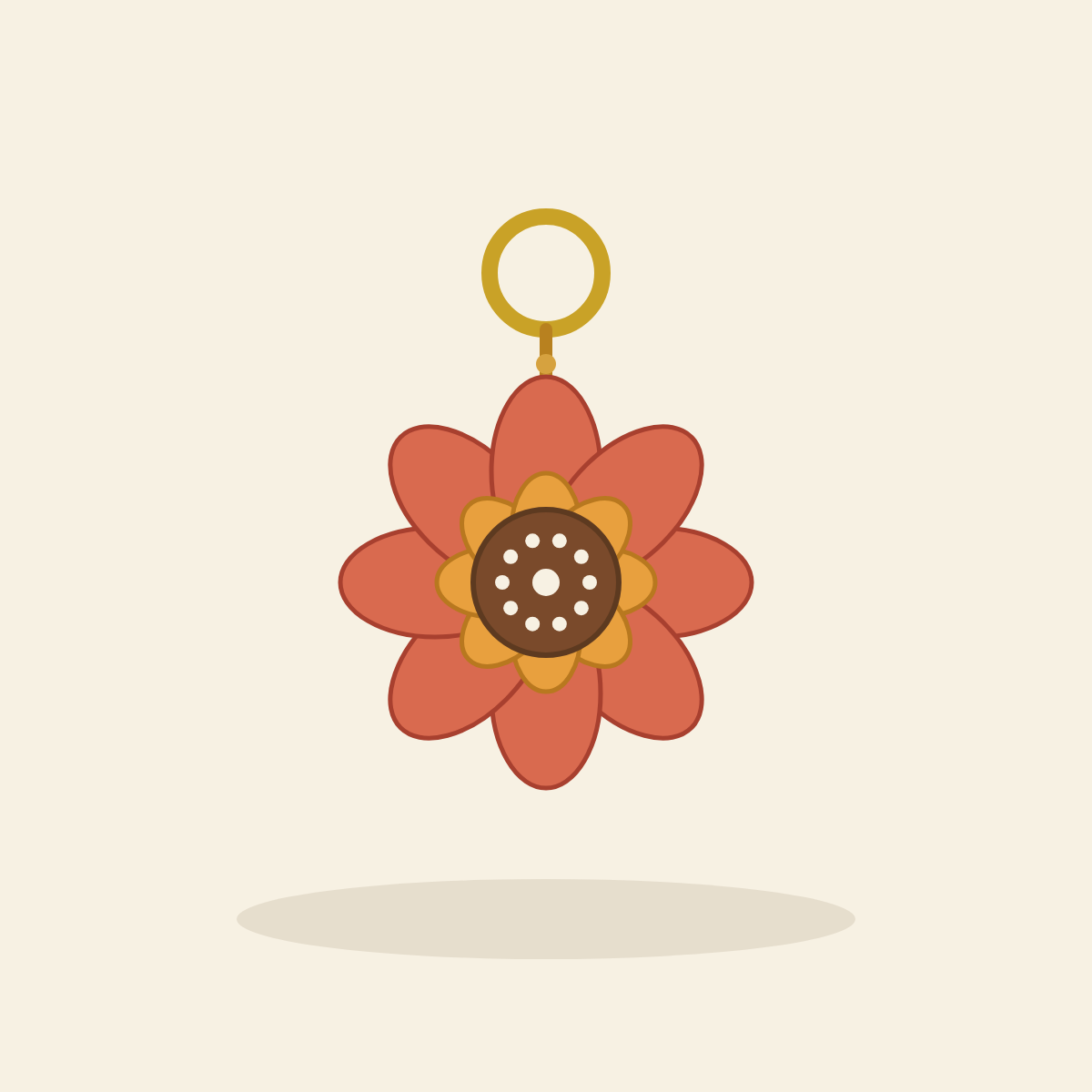 Crochet flower keyring gift