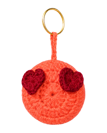 Heart-Eyes Emoji Keychain (Bright Red)