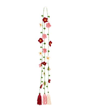 Multi-Flower Crochet Parandi (Dark Red)