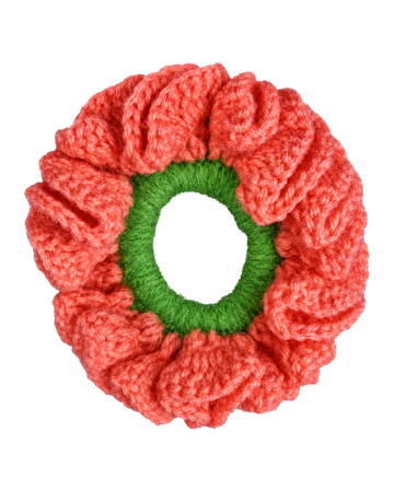 Yellow Crochet Scrunchie (Bright Red)