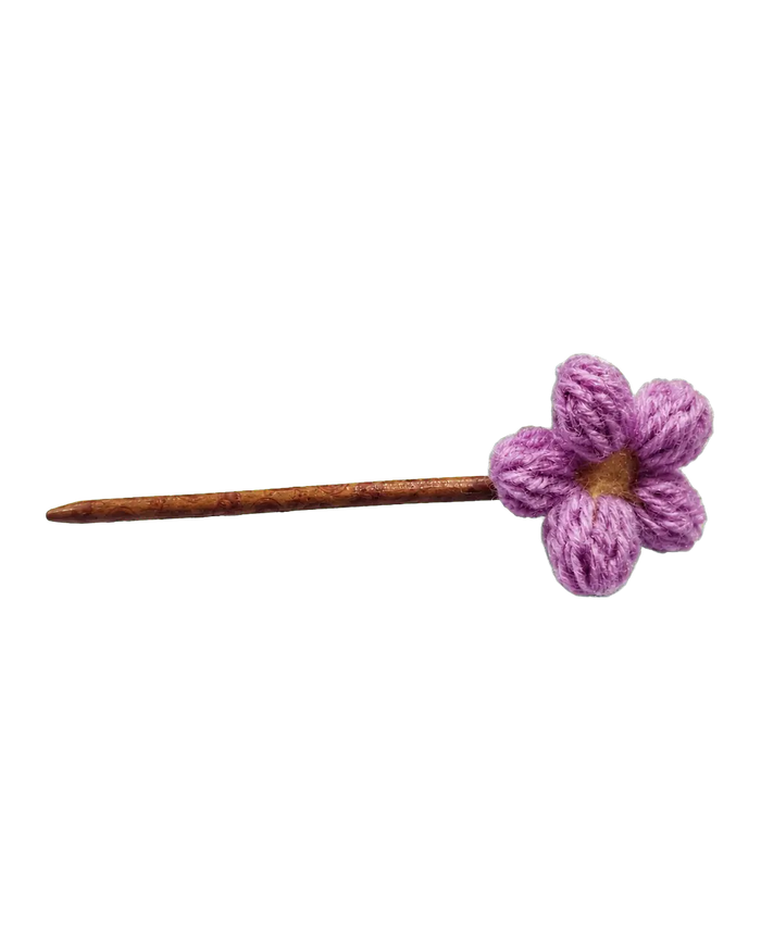 Purple Flower Hair Stick
