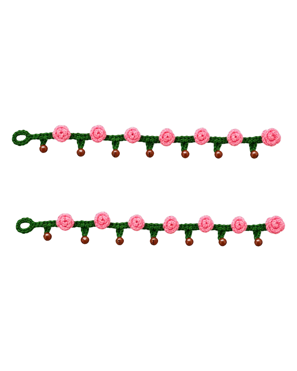 Rose Crochet Payal in Baby Pink