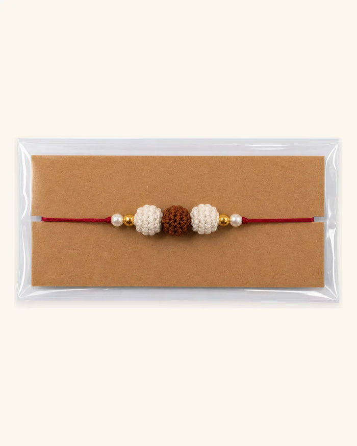 Single Rudraksh Crochet Rakhi