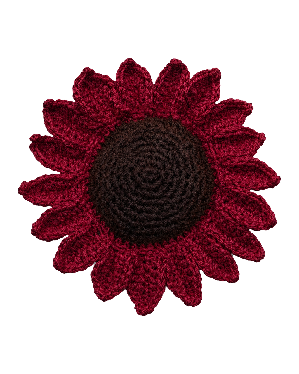 Sunflower curtain Tie in Dark Red