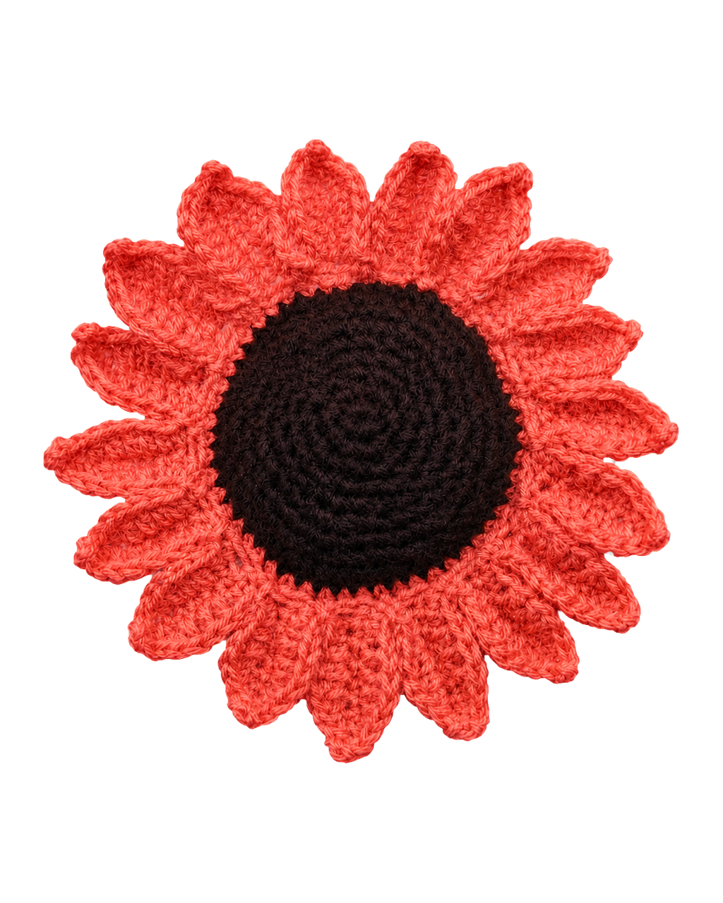 Sunflower curtain Tie in Bright Red