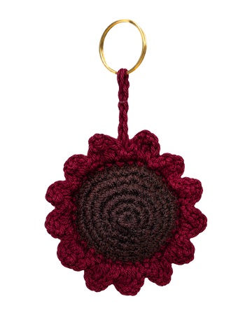 Sunflower Keychain (Dark Red)