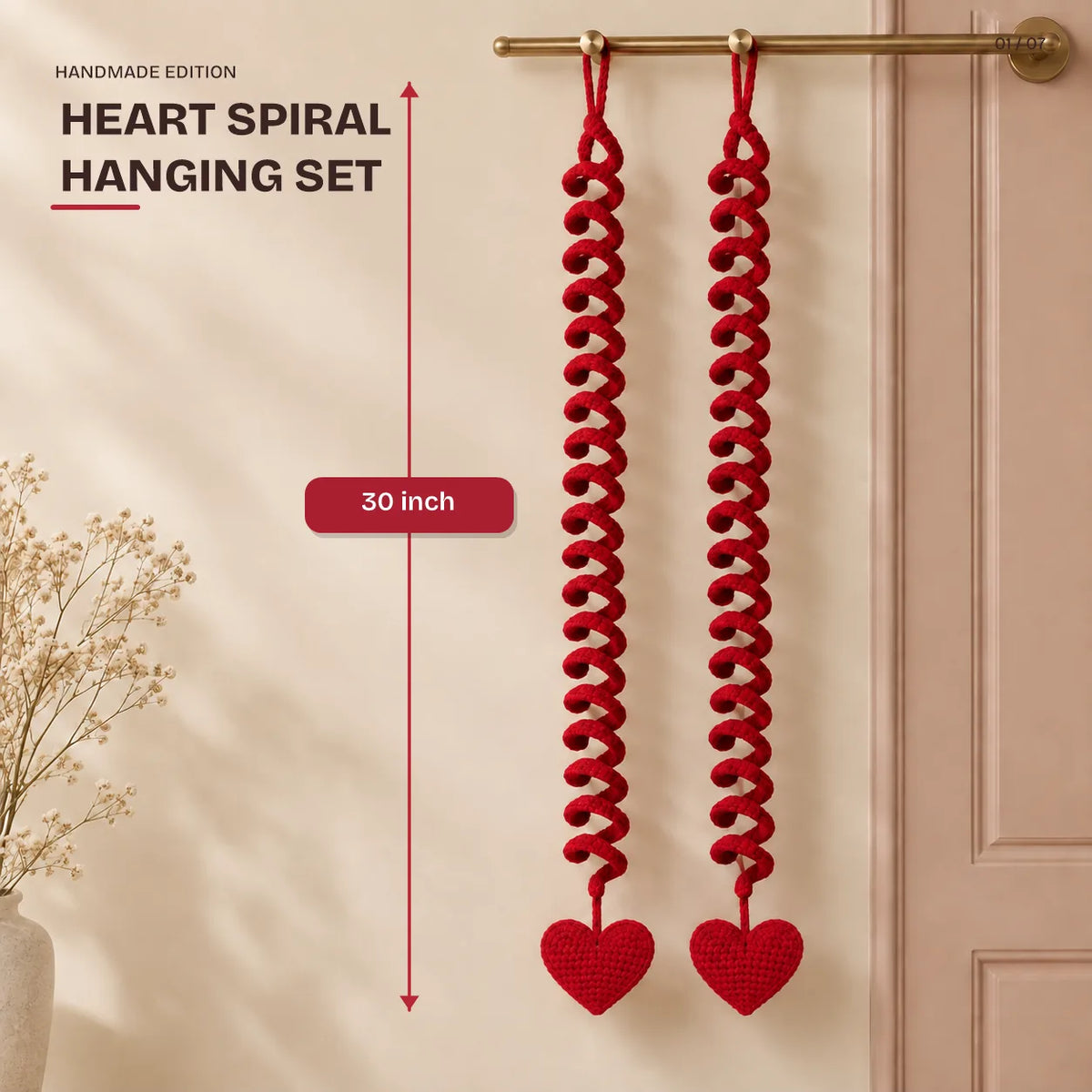 Heart Spiral Hanging Set of 2, 30 inch, from the Dilwali Festive Hamper