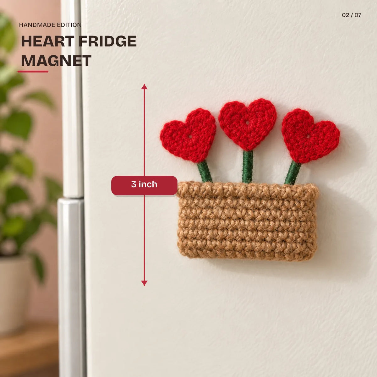 Heart Fridge Magnet, 3 inch, from the Dilwali Festive Hamper
