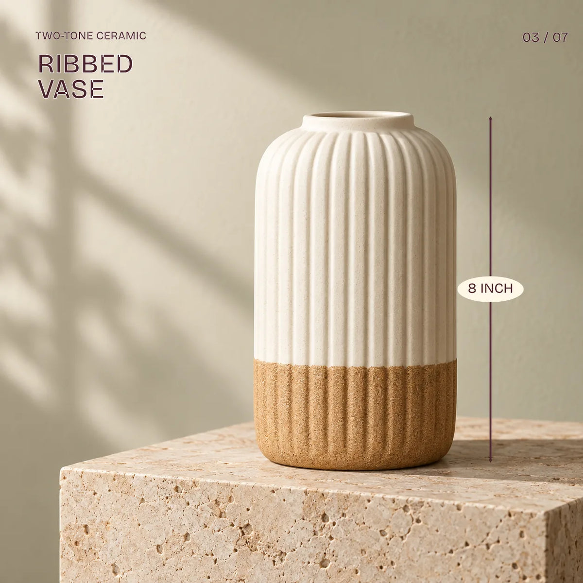 Ribbed Vase, 8 inch, from the Forever Phooljhadi Hamper