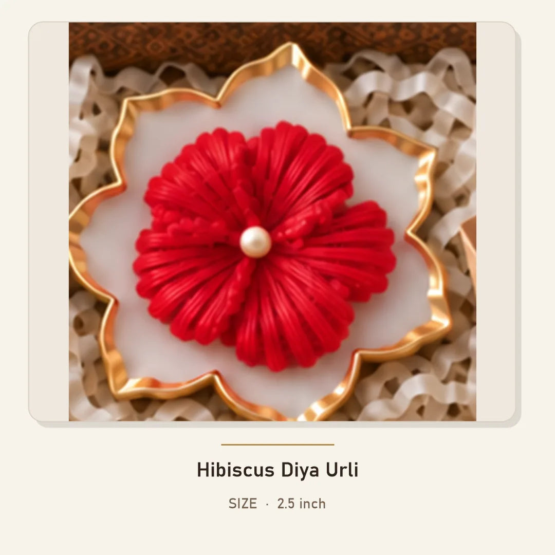 Hibiscus Diya Urli, 2.5 inch, from the Ghar Ki Festive Hamper