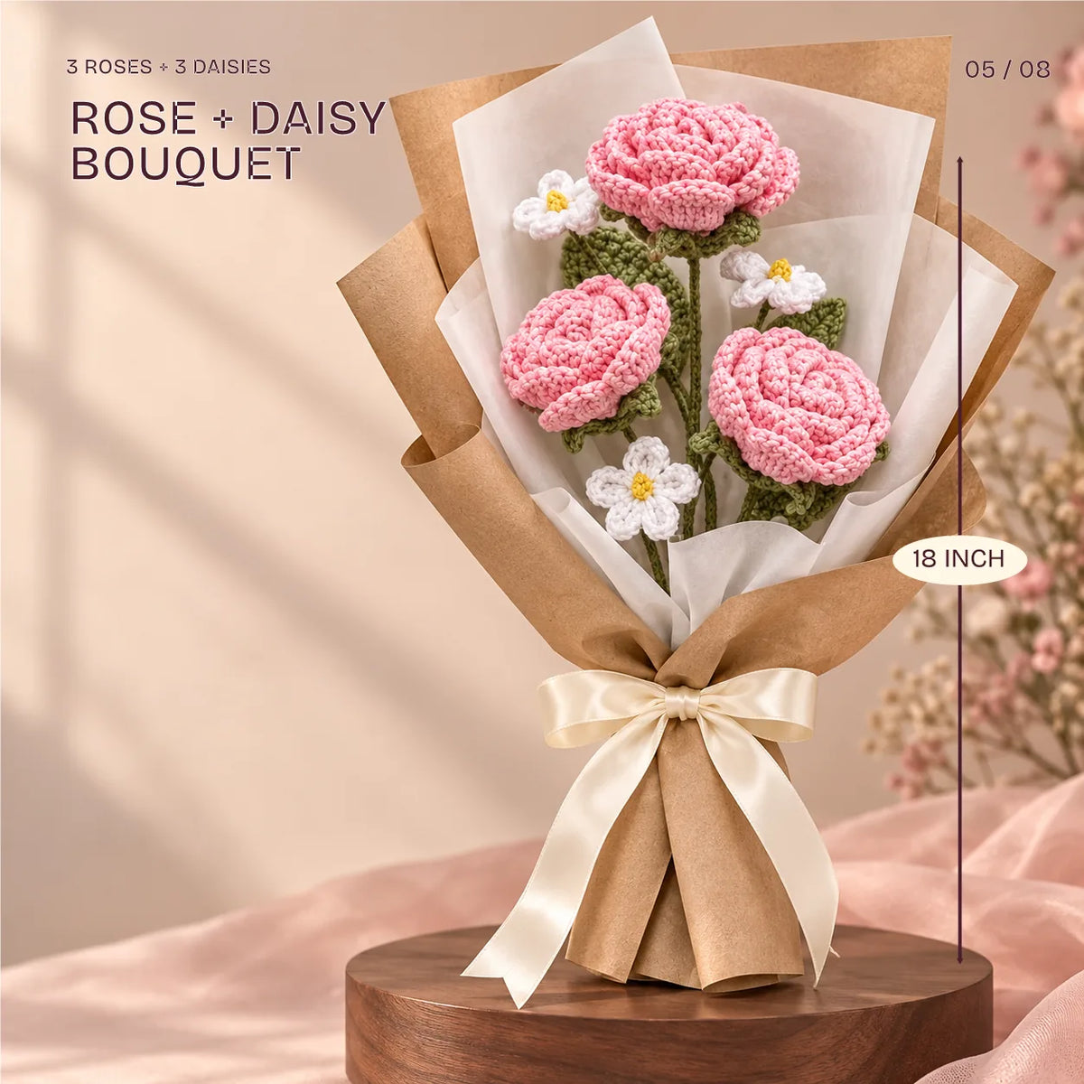 Six Flower Bouquet, 18 inch, from the Pretty Patakha Hamper