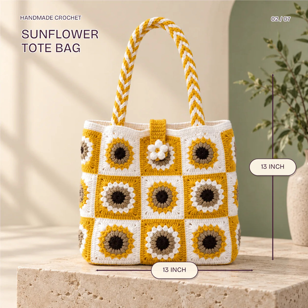 Sunflower Tote Bag, 13x13 inch, from the Sunflower Wala Festive Hamper
