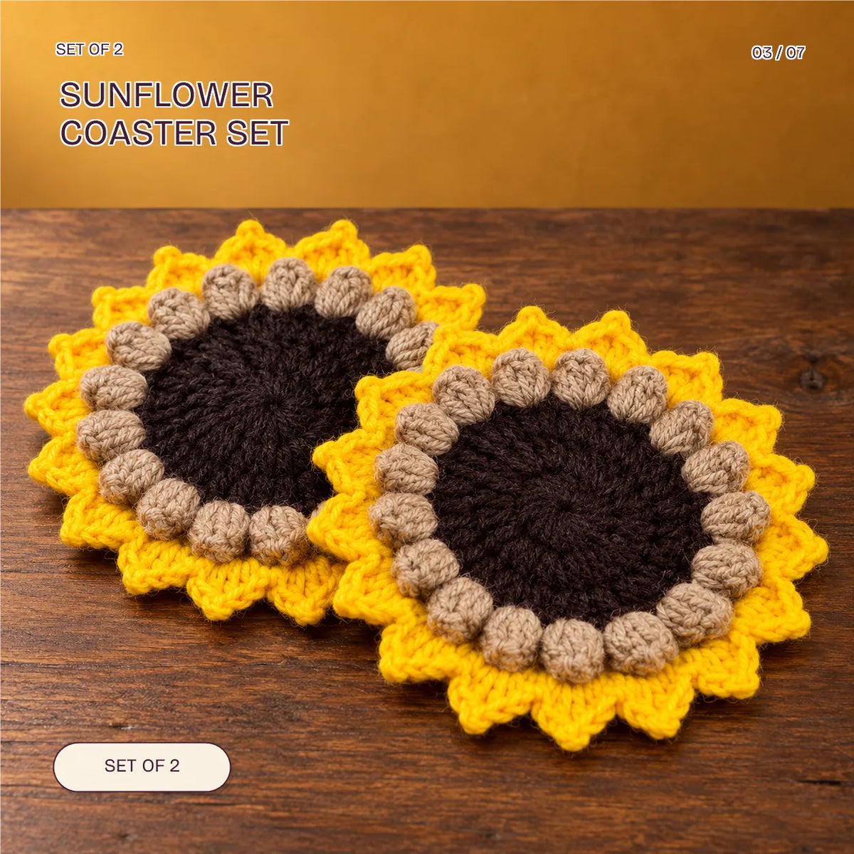 Sunflower Coaster Set of 2, from the Sunflower Wala Festive Hamper