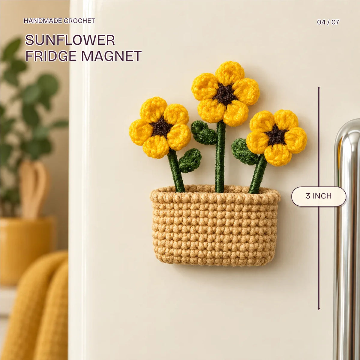 Sunflower Fridge Magnet, 3 inch, from the Sunflower Wala Festive Hamper