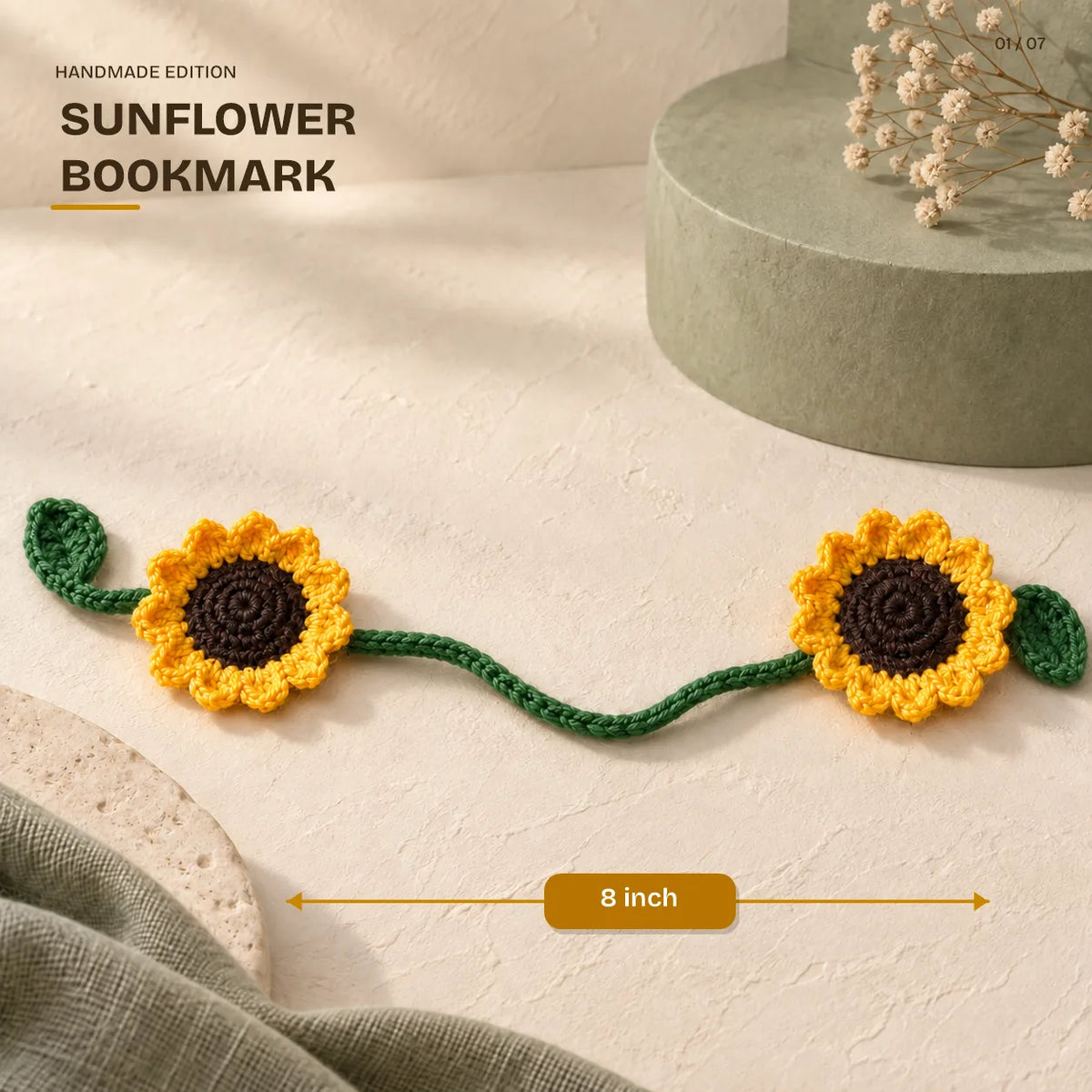Sunflower Bookmark, 8 inch, from the Sunny Festive Hamper