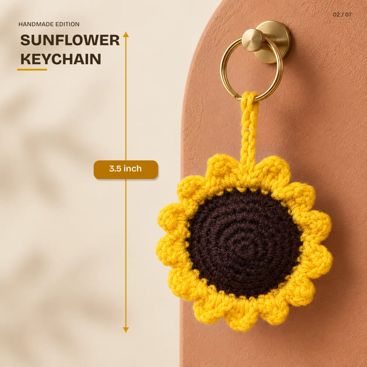 Sunflower Keychain, 3.5 inch, from the Sunny Festive Hamper