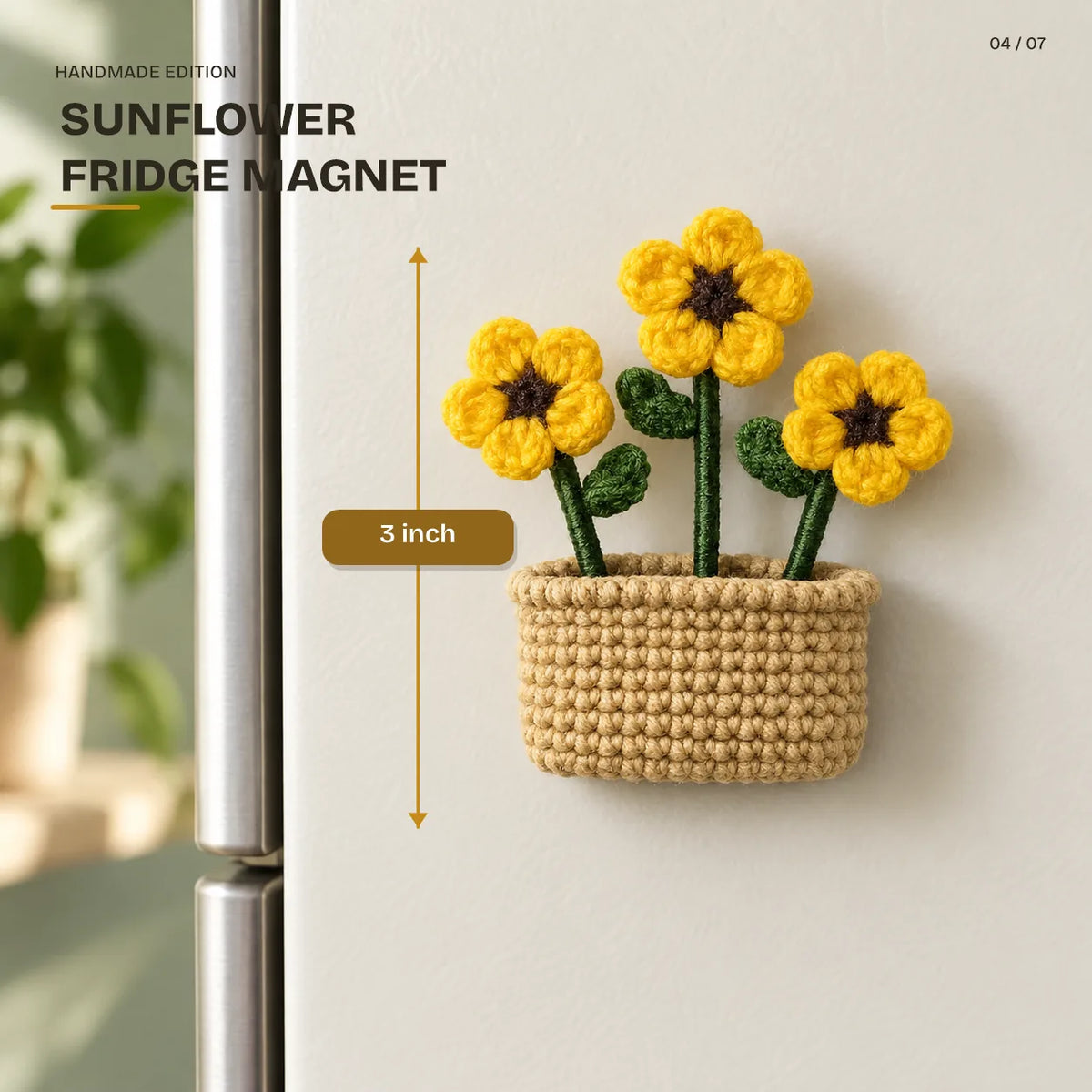 Sunflower Fridge Magnet, 3 inch, from the Sunny Festive Hamper